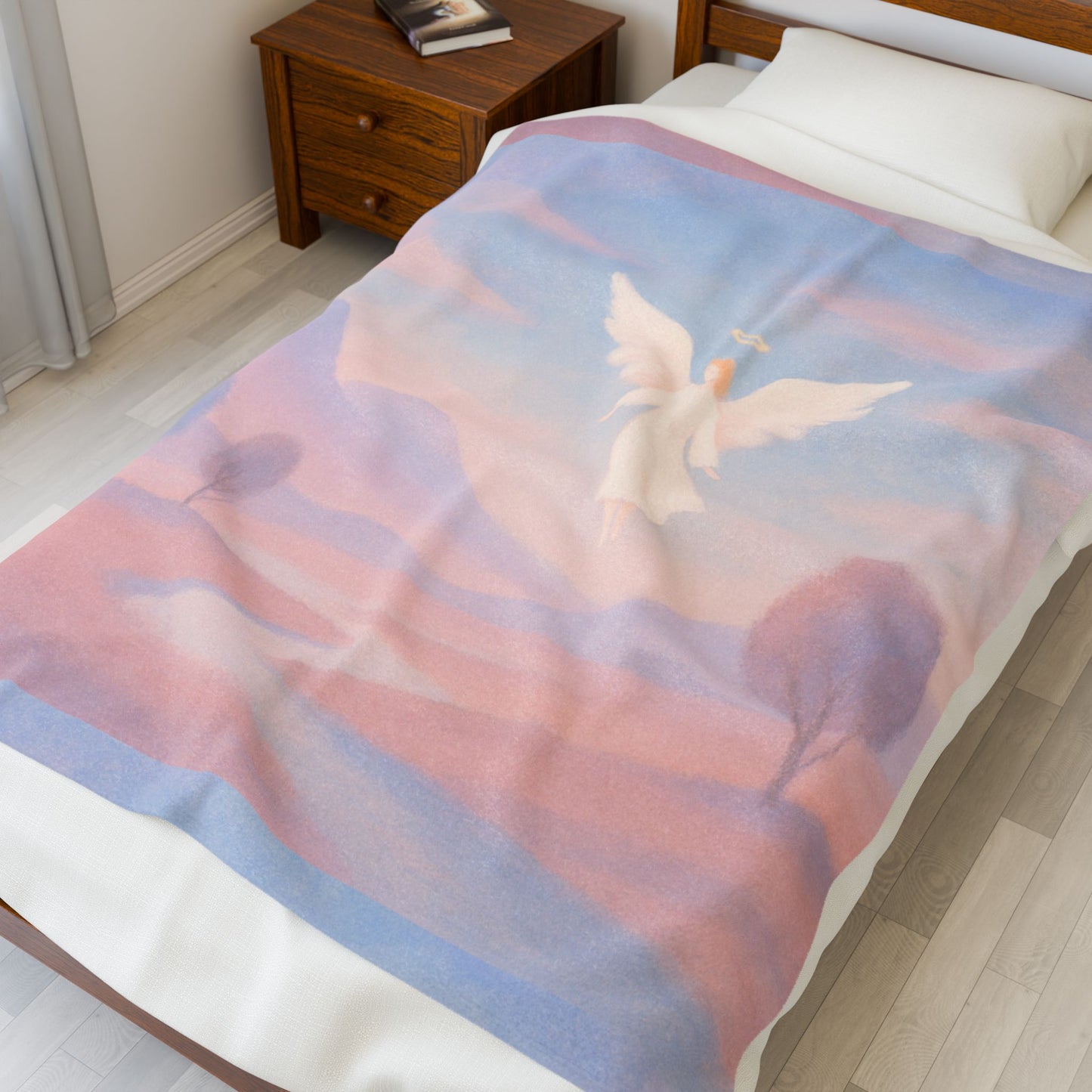Touched by Grace Velveteen Blanket – Soft Faith Throw for Prayer, Journaling & Healing