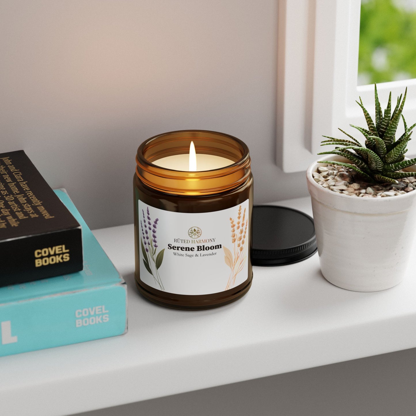 Serene Bloom - White Sage & Lavender Scented Soy Candle