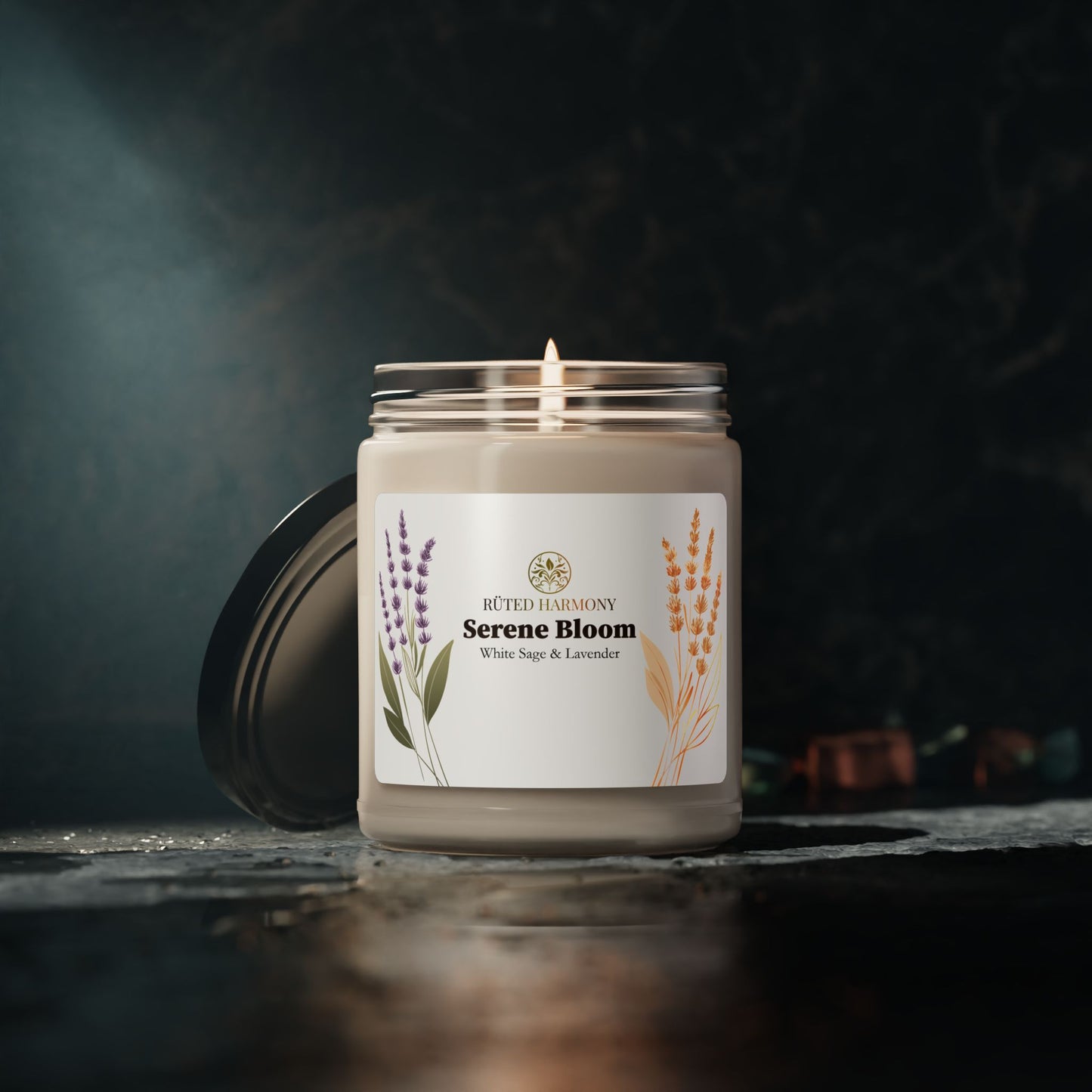 Serene Bloom - White Sage & Lavender Scented Candle