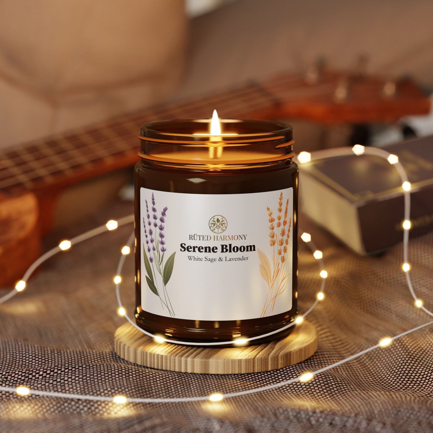 Serene Bloom - White Sage & Lavender Scented Soy Candle