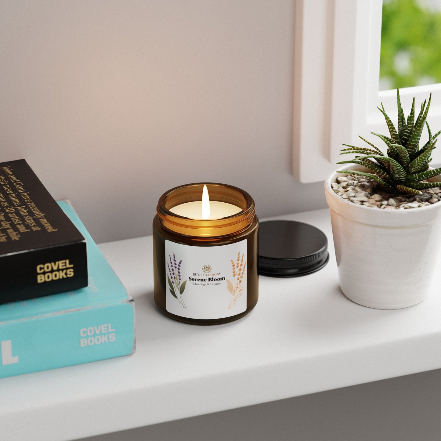 Serene Bloom - White Sage & Lavender Scented Soy Candle