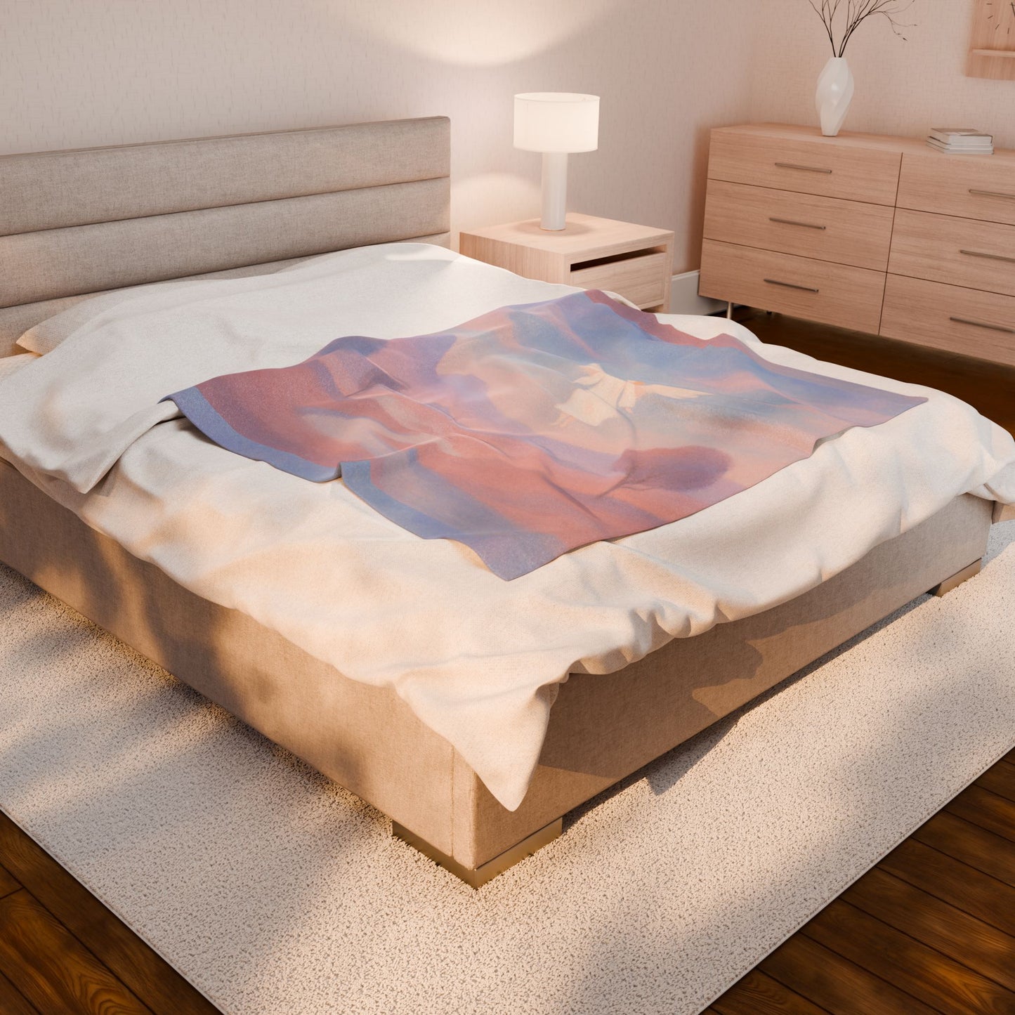 Touched by Grace Velveteen Blanket – Soft Faith Throw for Prayer, Journaling & Healing