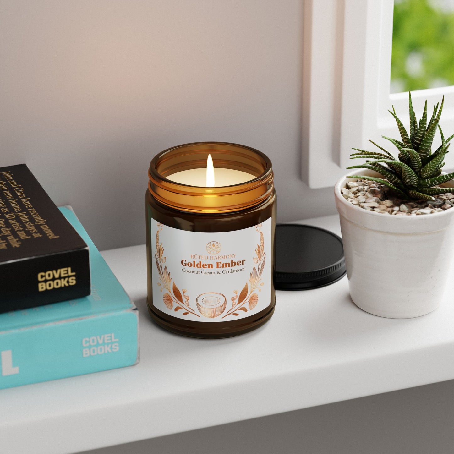 Golden Ember - Coconut Cream & Cardamom Scented Candle
