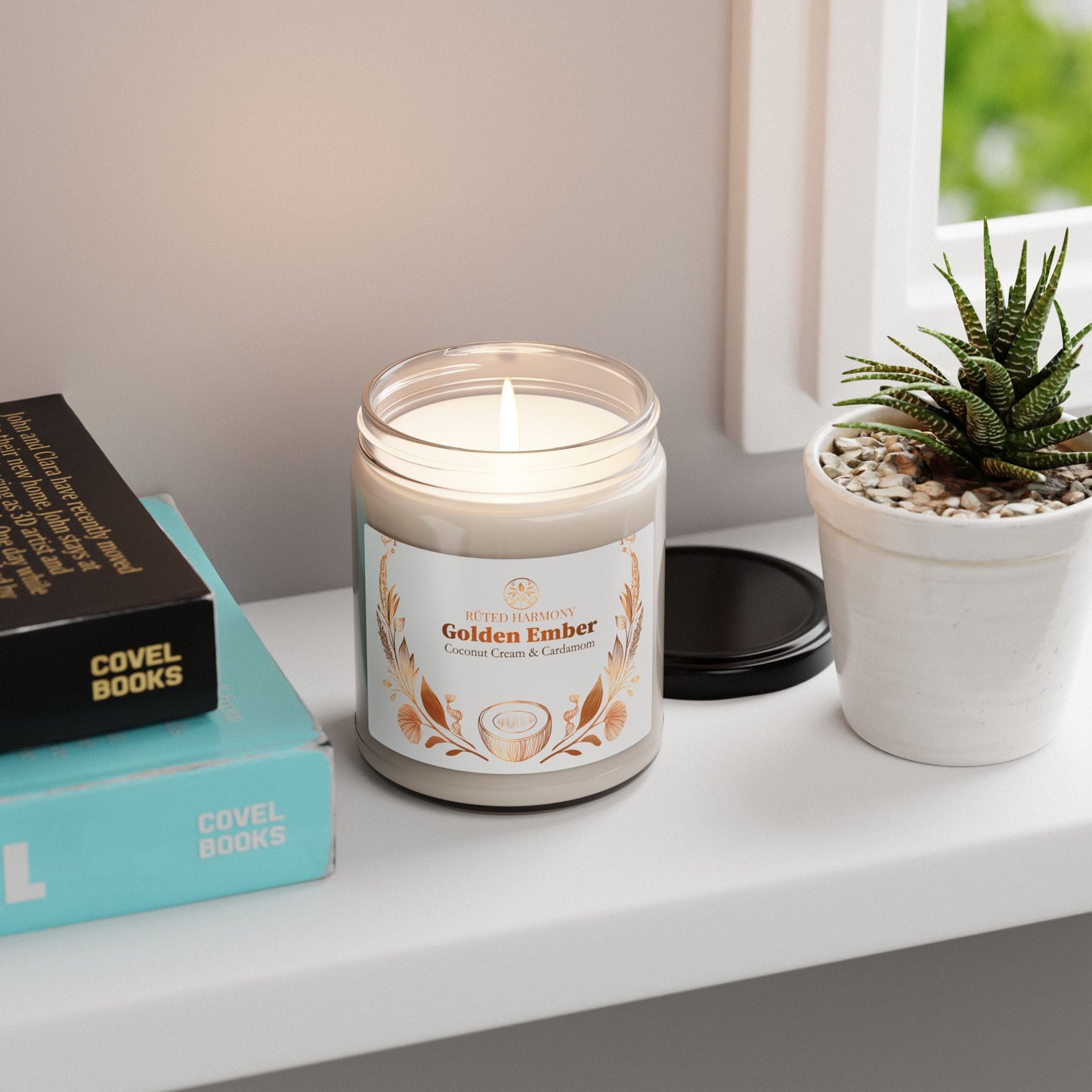 Golden Ember - Coconut Cream & Cardamom Scented Candle - 9oz