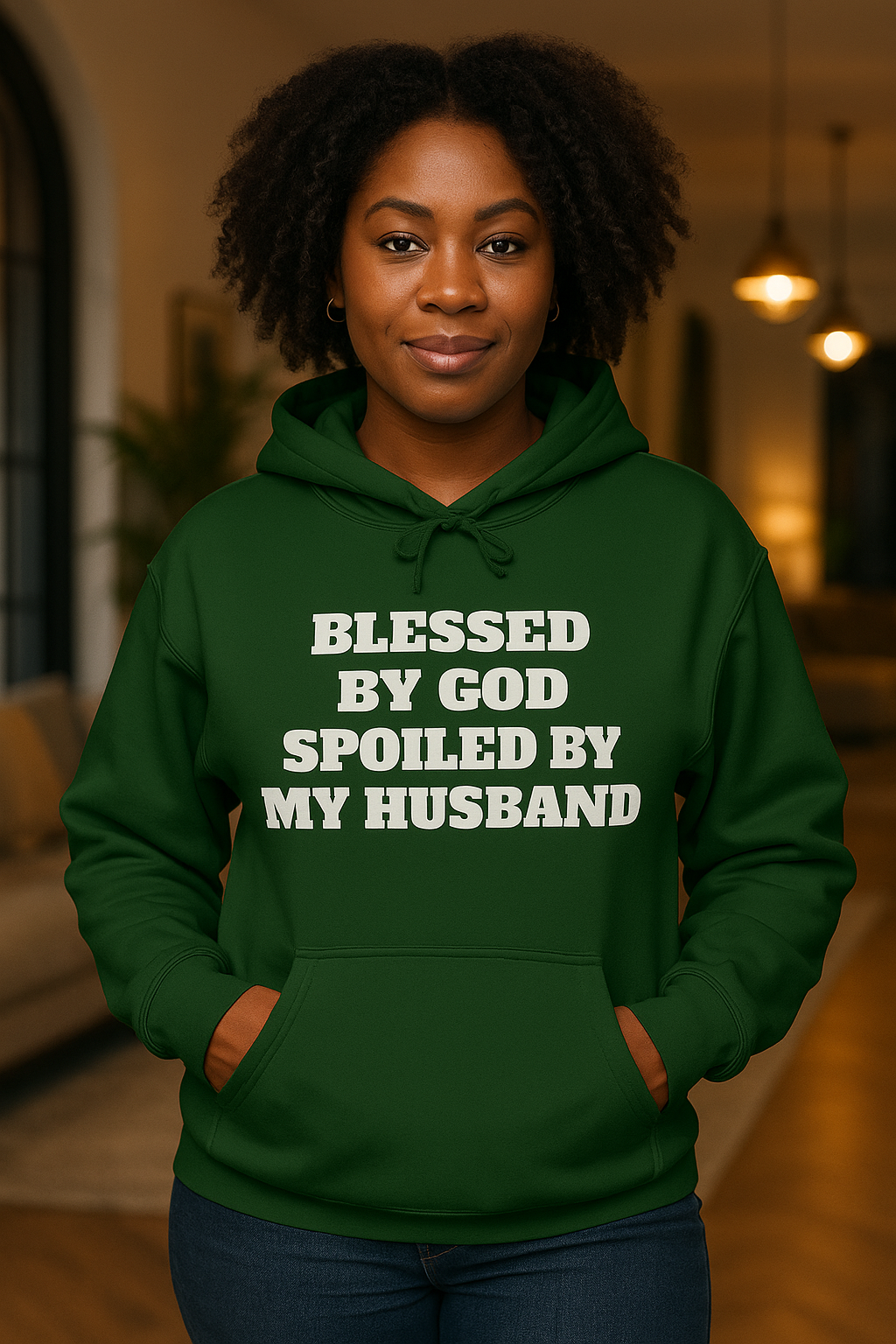 Blessed by God Hoodie | Cozy Wife Gift | Faith-Based Apparel | Christian Sweatshirt | Spoiled by My Husband