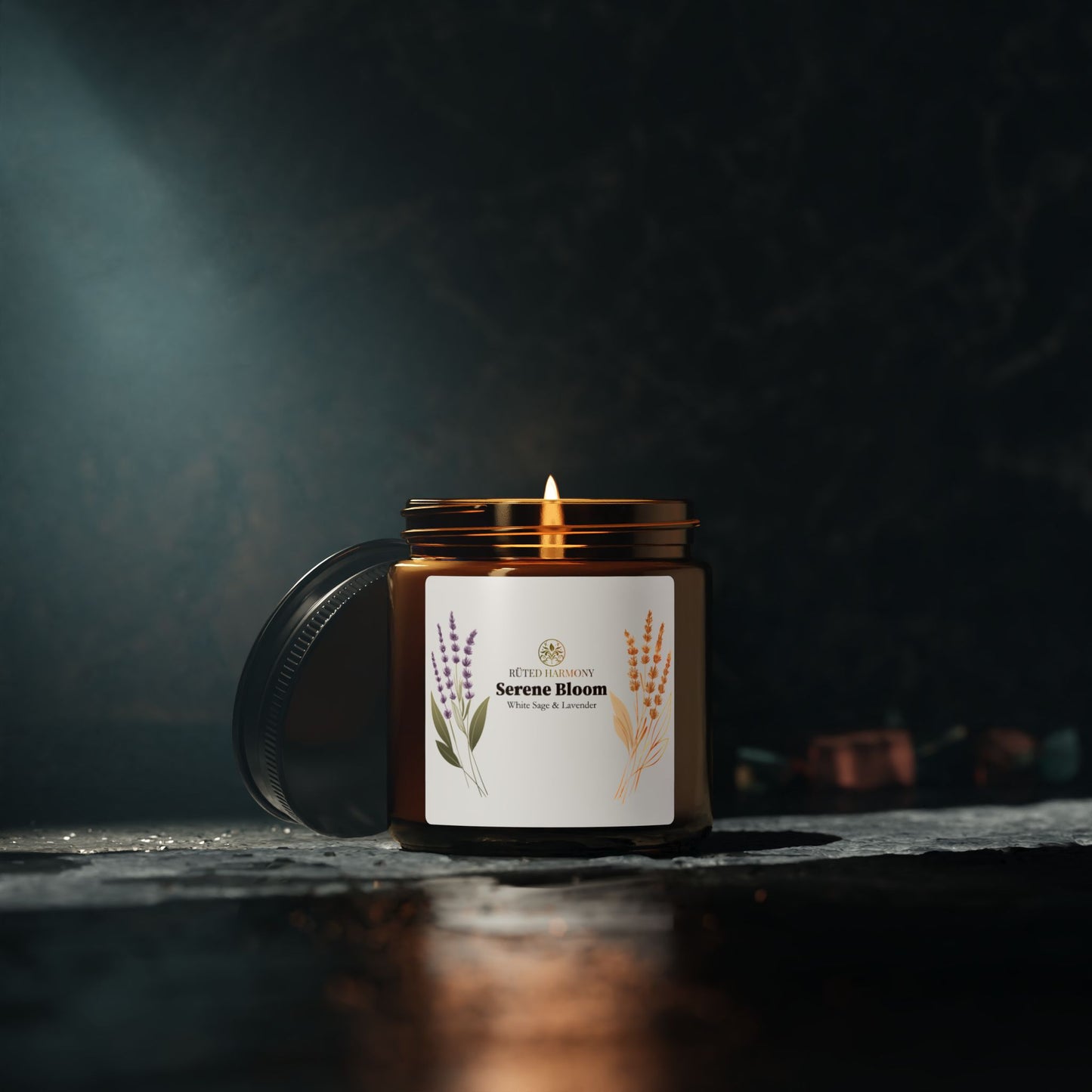 Serene Bloom  - White Sage & Lavender Scented Soy Candle
