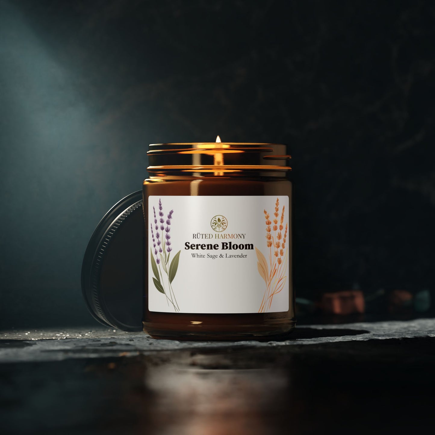 Serene Bloom  - White Sage & Lavender Scented Soy Candle
