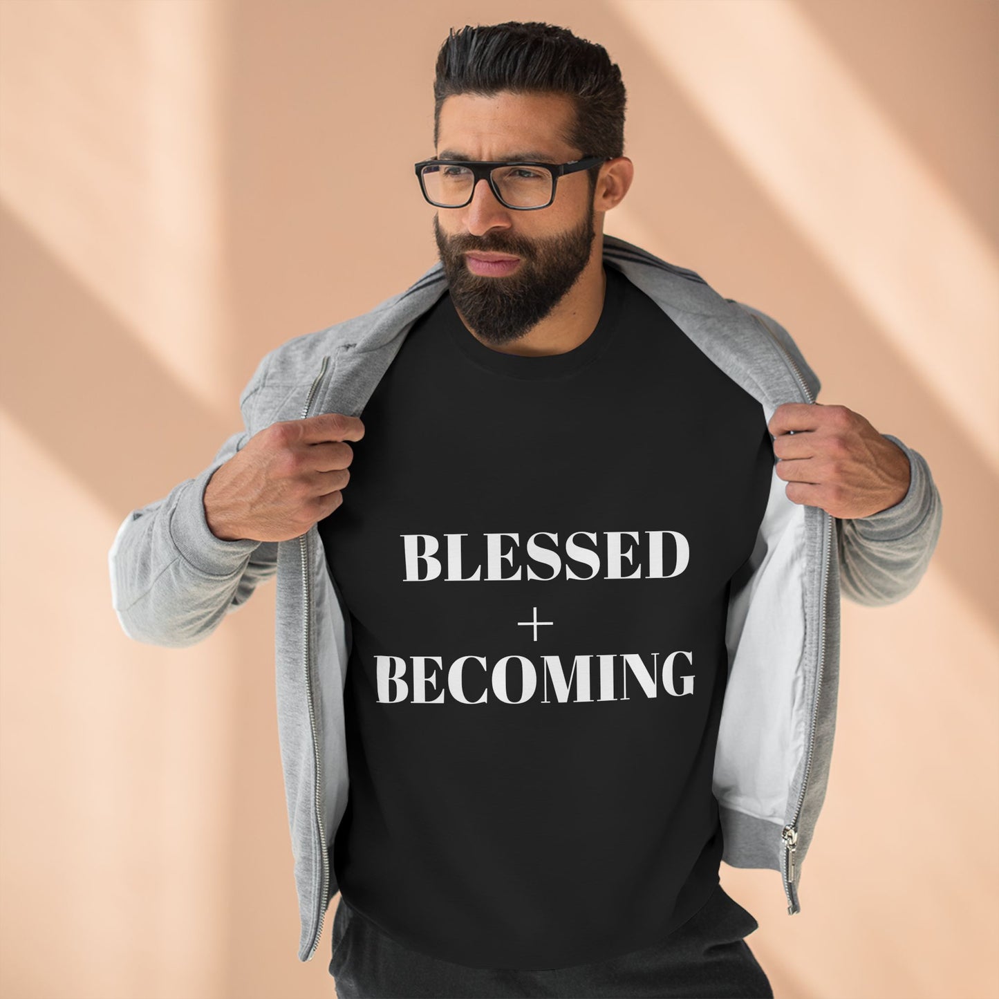 Blessed + Becoming Unisex Crewneck Sweatshirt | Faith-Inspired Comfort | Motivational Apparel | Cozy Gift for Her or Him