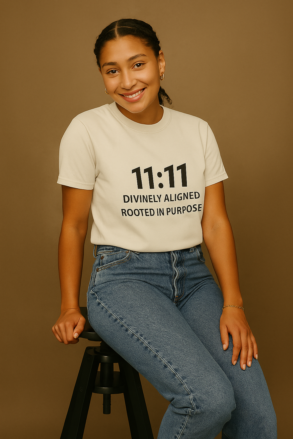 11:11 Spiritual Affirmation Tee – “Divinely Aligned, Rooted in Purpose