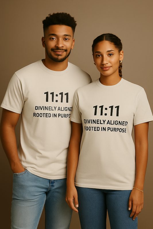 11:11 Spiritual Affirmation Tee – “Divinely Aligned, Rooted in Purpose