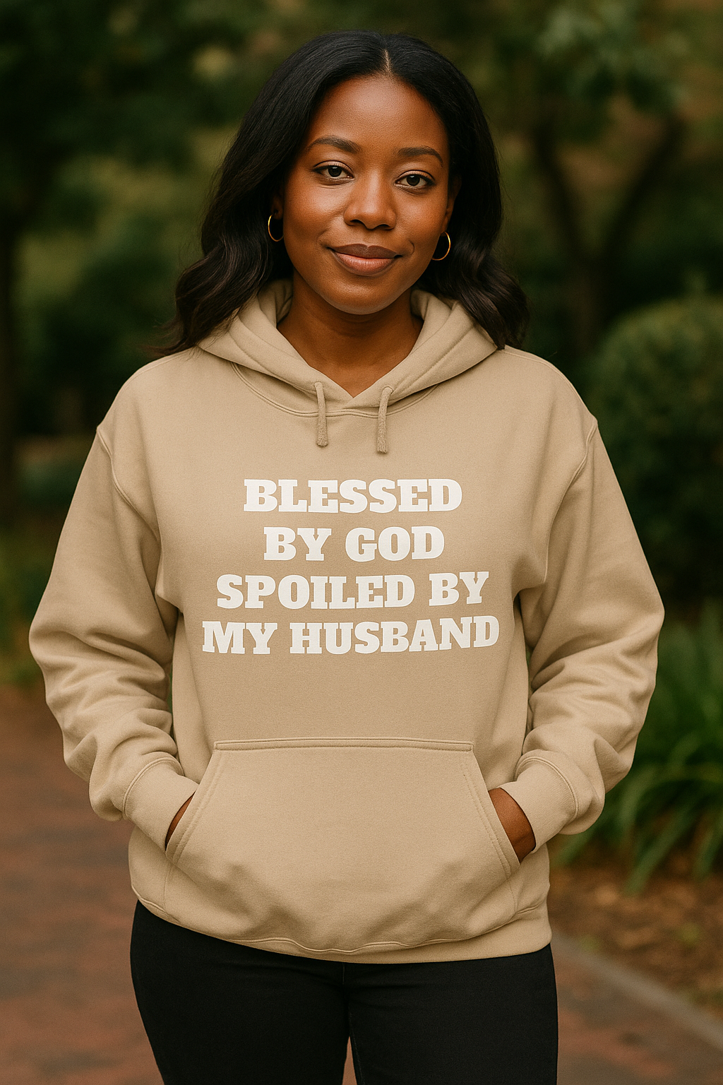 Blessed by God Hoodie | Cozy Wife Gift | Faith-Based Apparel | Christian Sweatshirt | Spoiled by My Husband