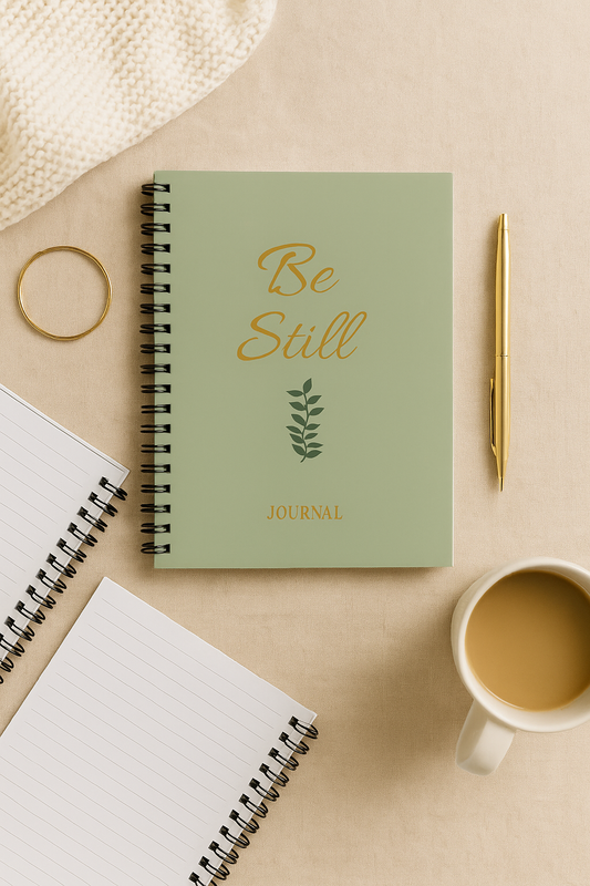 Be Still Spiral Notebook – Mindfulness Journal, Inspirational Writing Diary, Eco-Friendly Gift, Green Spiral Planner