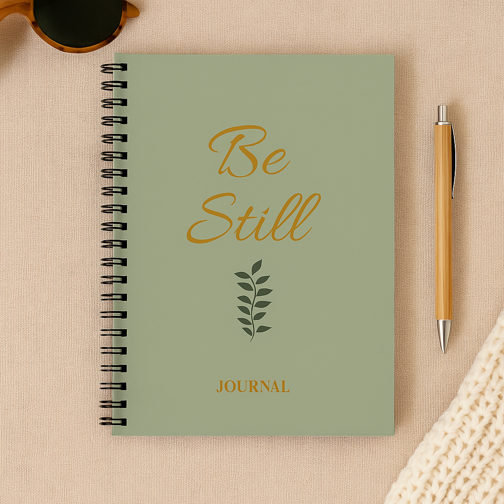 Be Still Spiral Notebook – Mindfulness Journal, Inspirational Writing Diary, Eco-Friendly Gift, Green Spiral Planner