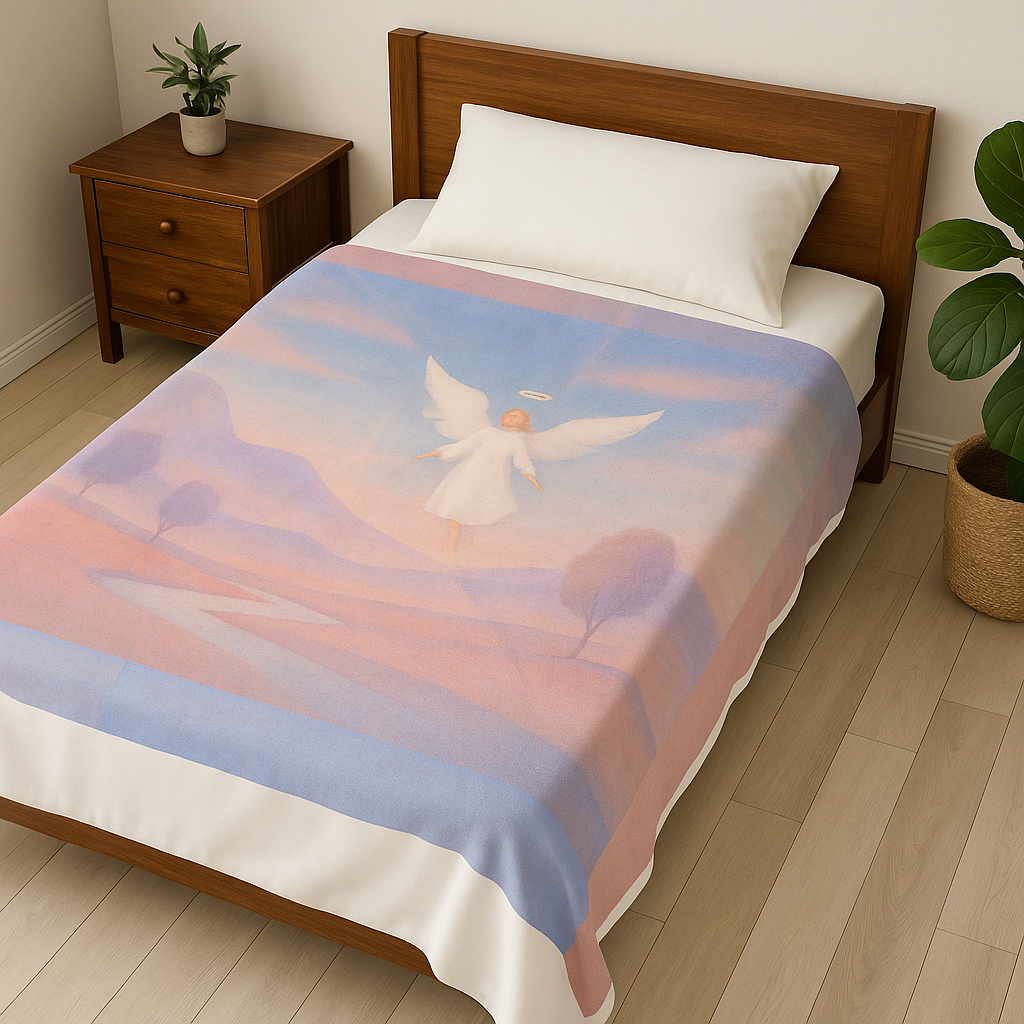 Touched by Grace Velveteen Blanket – Soft Faith Throw for Prayer, Journaling & Healing