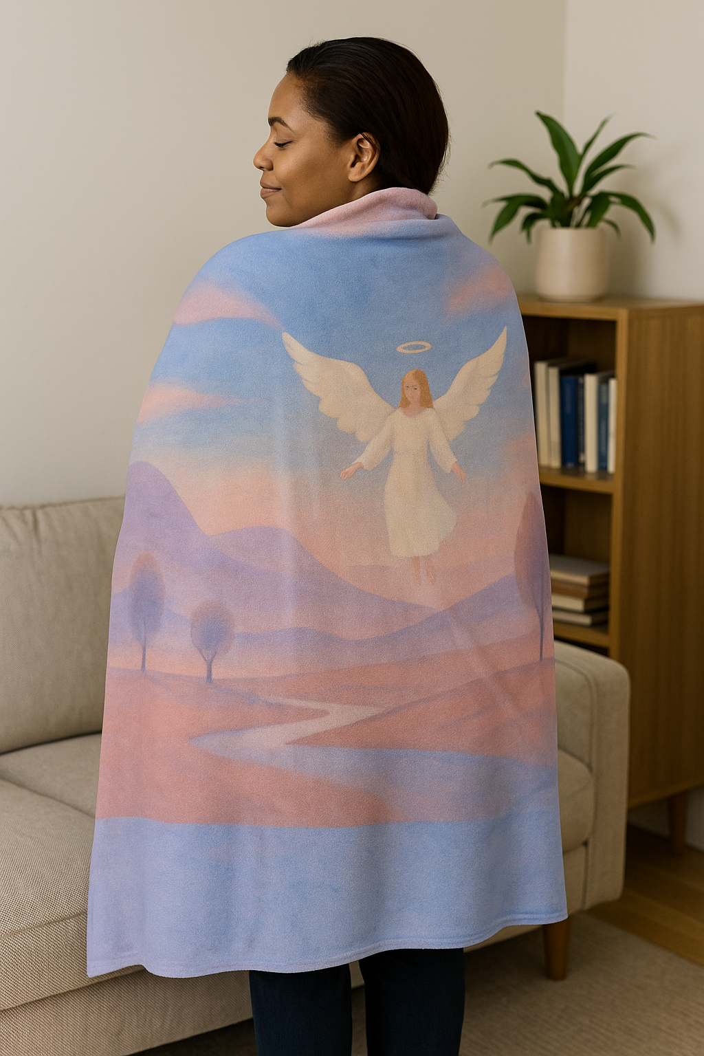 Touched by Grace Velveteen Blanket – Soft Faith Throw for Prayer, Journaling & Healing