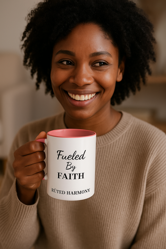 Fueled by Faith Mug | Motivational Accent Coffee Cup, Christian Gift for Her, Encouraging Morning Mug, Inspirational Drinkware