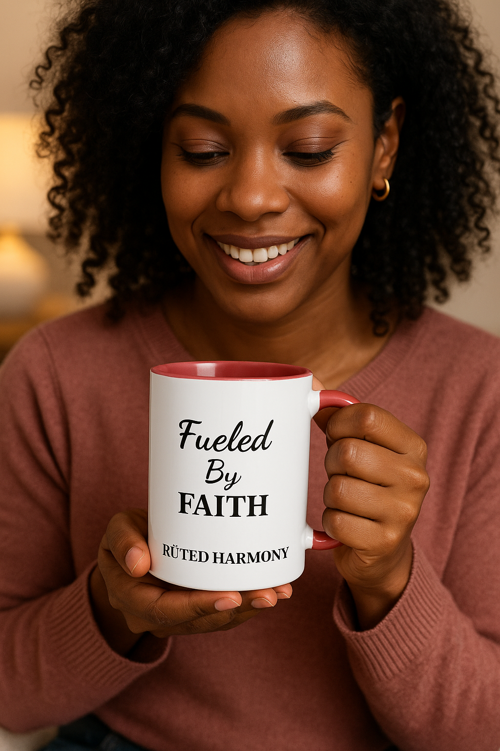 Fueled by Faith Mug | Motivational Accent Coffee Cup, Christian Gift for Her, Encouraging Morning Mug, Inspirational Drinkware