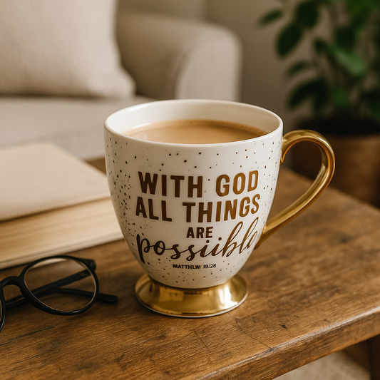 With God All Things Are Possible” Faith Mug – Matthew 19:26