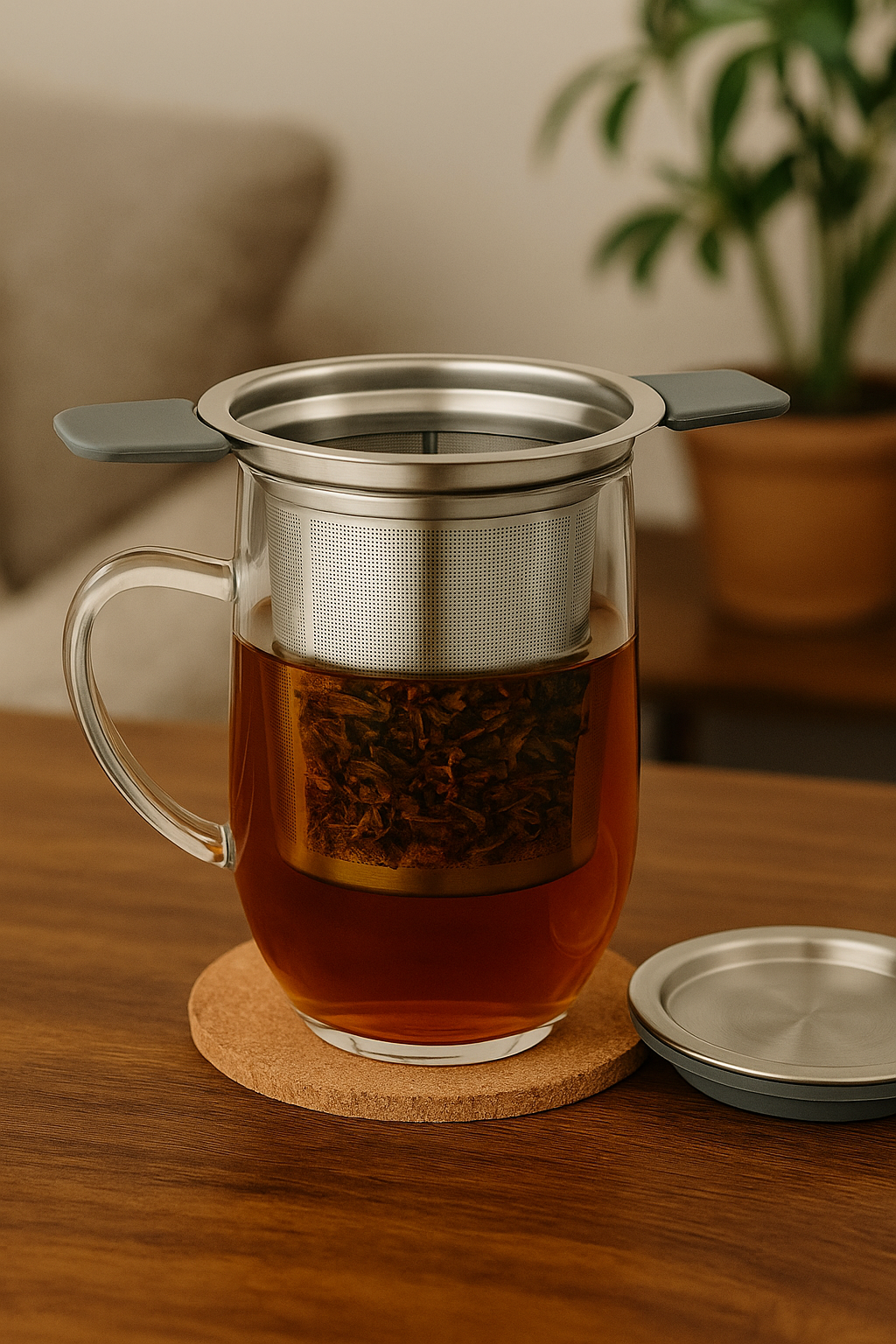 Stainless Steel Loose-Leaf Tea Infuser with Lid