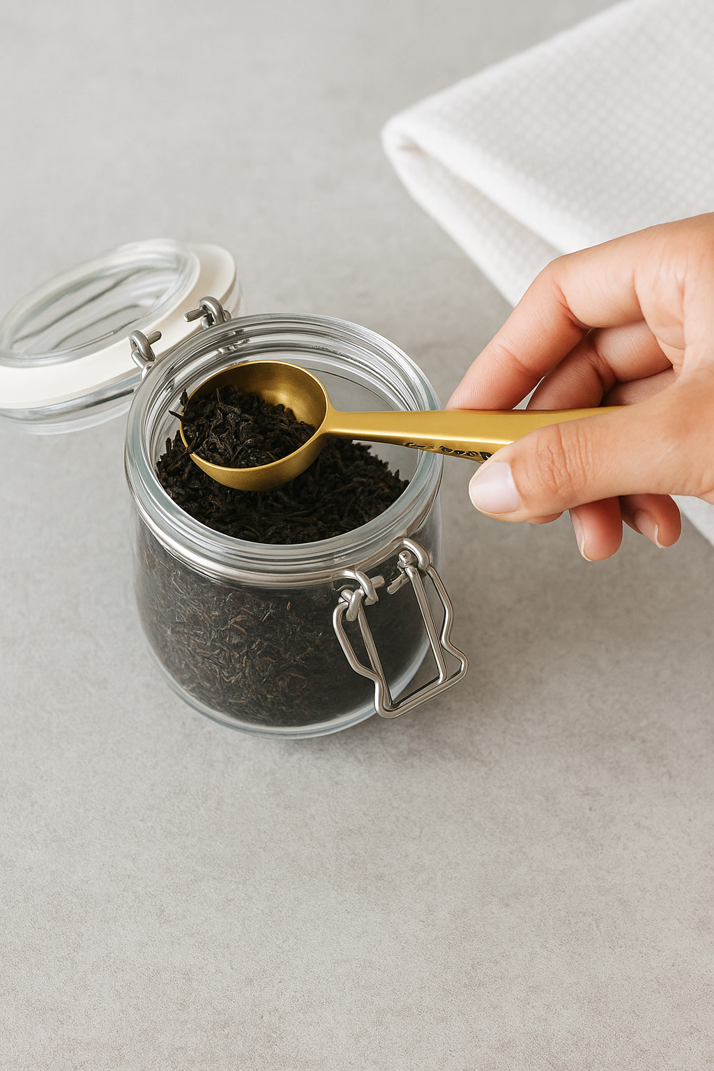 Gold Tea Scoop with Bag Clip – Elegant & Functional